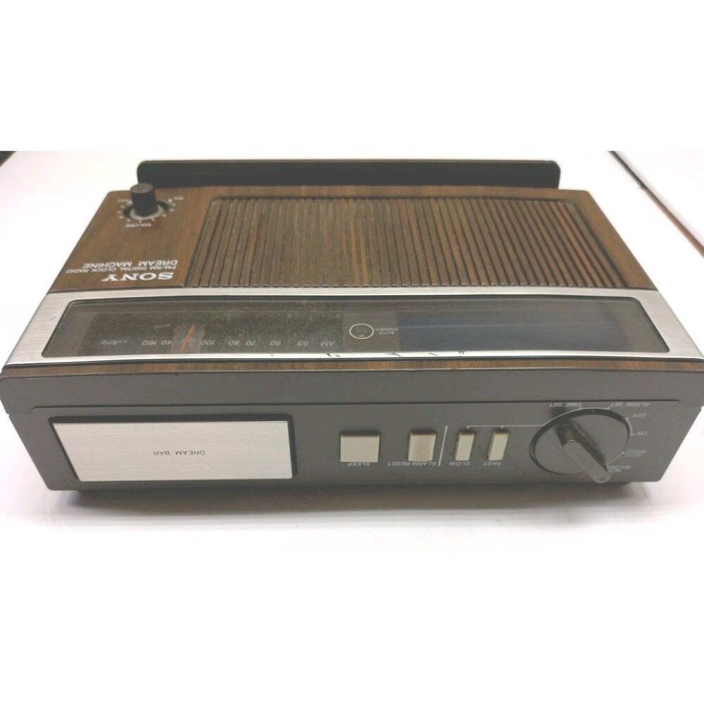 Sony Dream Machine ICF-C15W Digital Alarm Clock AM/FM Radio Brown Work's